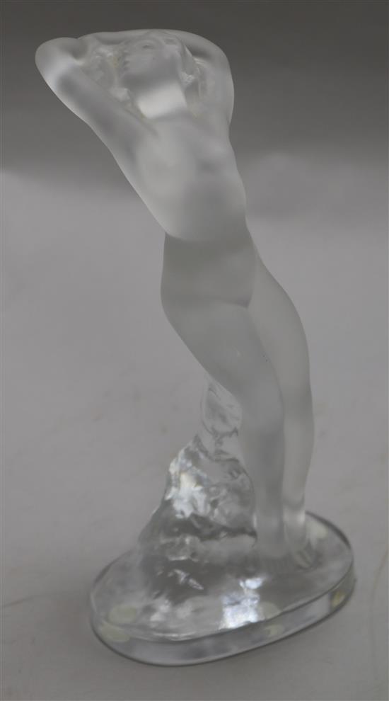 A Lalique glass figure Chrysis height 24cm